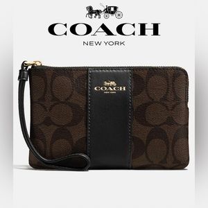 Coach Zip Wristlet in Signature Canvas